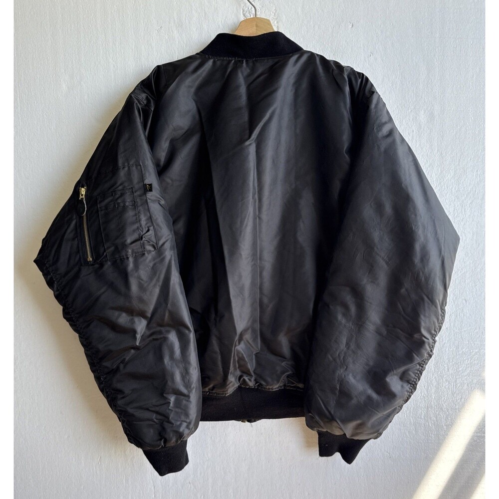 Rothco Boeing MA-1 Bomber Jacket Men’s 2XL Black Nylon MIL-J-6141 Orange - Picture 2 of 11
